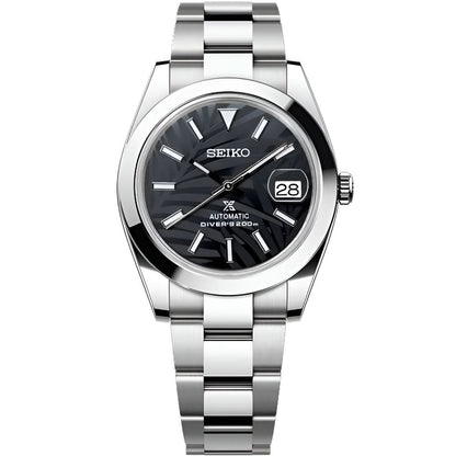 Datejust Mod - Palm Leaf Smooth Black