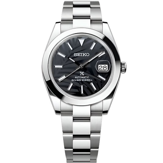 Datejust Mod - Palm Leaf Smooth Black