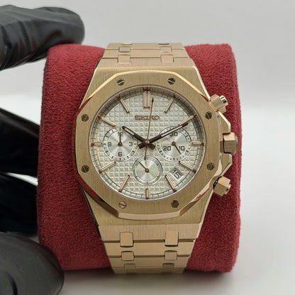 Royal Oak Chrono Mod - Rose Gold White