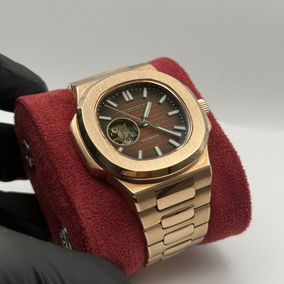Nautilus Mod - Rose Gold Chocolate Open Heart