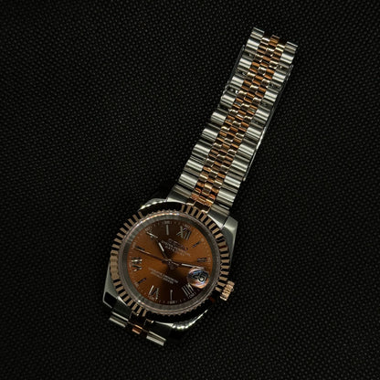 Datejust Mod - Roman Two-Tone Chocolate